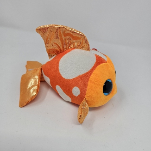 TY Beanie Boos 6” SAMI the Orange Fish Glitter Eyes Stuffed Animal Plush - Picture 3 of 7